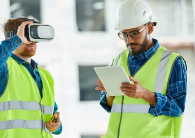 Construction workers using Virtual Reality