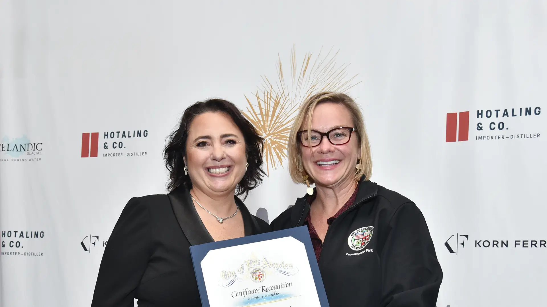 Dava Casoni, Public Counsel of the Year, American Media and Entertainment Counsel (AMEC) with Los Angeles Councilwoman Traci Park