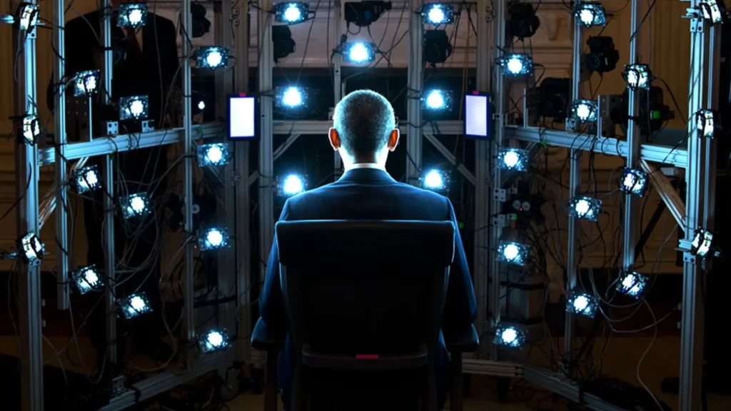 Former President Obama getting 3D scanned in the lightstage