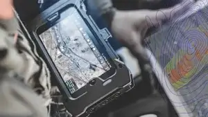 a view of a map on a handheld device