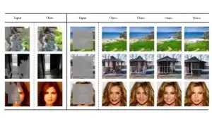 Timeline of large scale 3D transformation from one image to a new version of that image